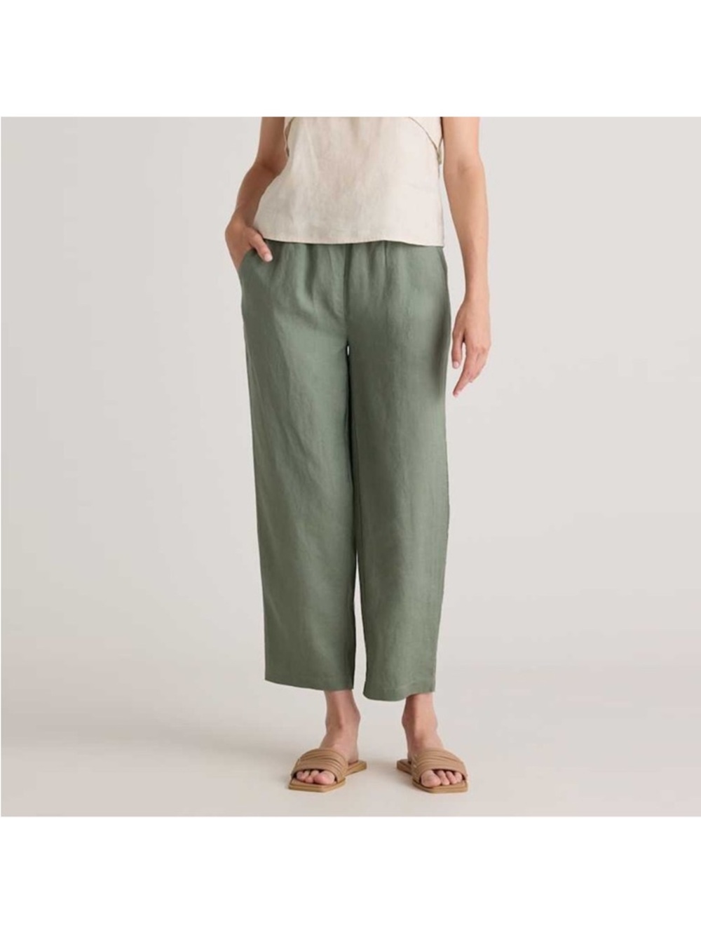 Quince 100% European Linen Cropped Wide Leg Pants Women’s Medium - Picture 10 of 10